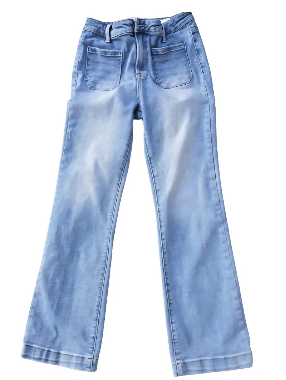 Freckled Poppy x Risen Jeans Size 7/28 High Rise Flare Light Wash Stretch